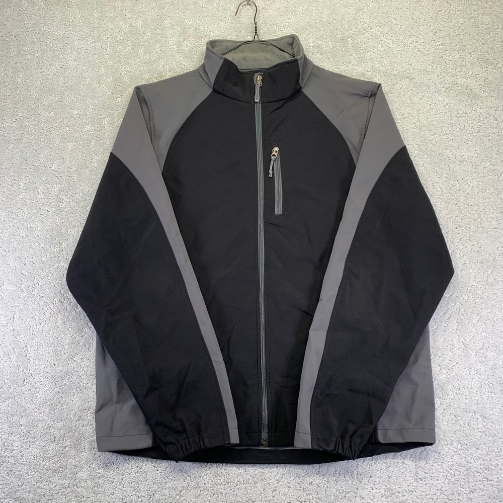 Black‎ Diamond Jacket Mens XL Bleck Grey Fleece Lined Softshell Outdoor Zip Up